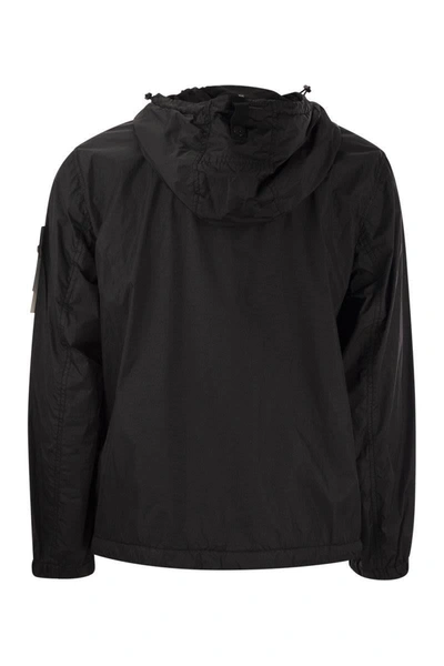 Shop Stone Island Lightweight Hooded Jacket In Black