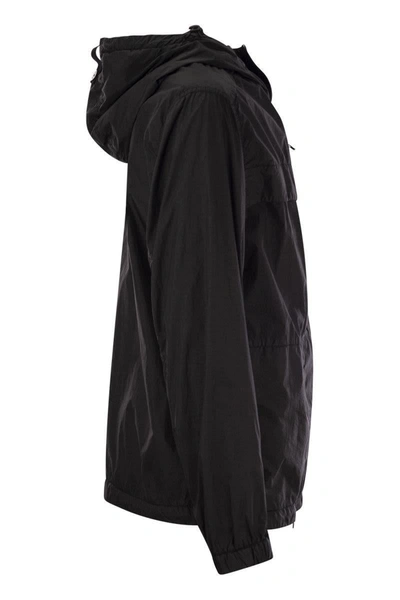Shop Stone Island Lightweight Hooded Jacket In Black