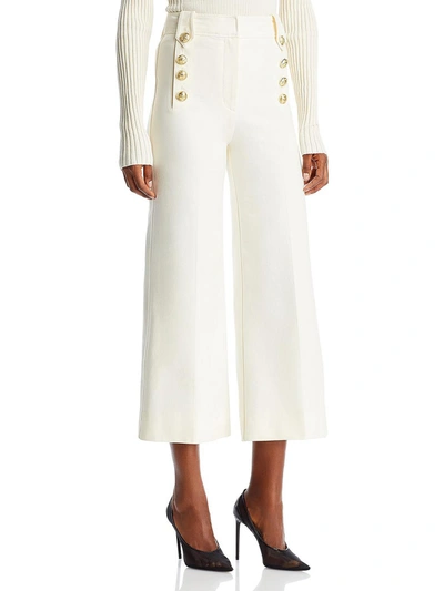 Shop Derek Lam 10 Crosby Womens Denim High Rise Wide Leg Jeans In White