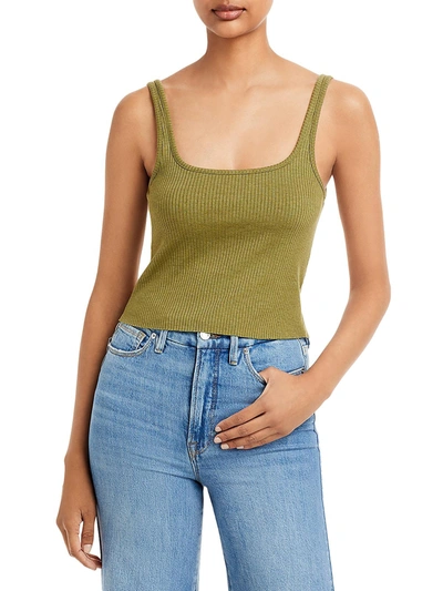 Shop Wsly Essex Womens Ribbed Knit Square Neck Cropped In Multi