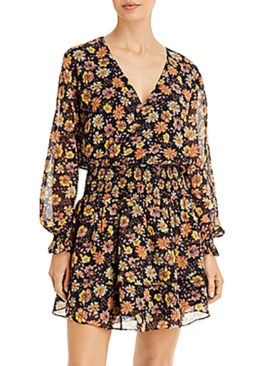 Shop Aqua Chantal Womens Floral Short Mini Dress In Multi