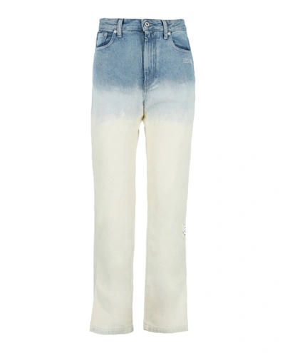 Shop Off-white Degrade' Split Hem Straight Leg Jeans In Blue