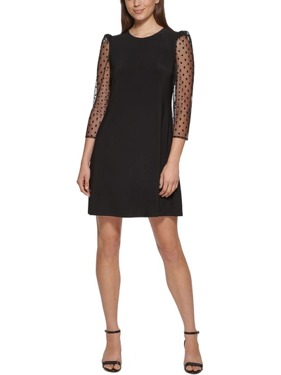 Shop Jessica Howard Womens Mesh Mini Shift Dress In Black
