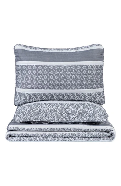 Shop Woven & Weft Stripe & Paisley Quilt & Sham Set In Grey