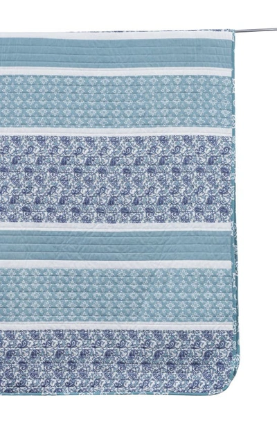 Shop Woven & Weft Stripe & Paisley Quilt & Sham Set In Blue