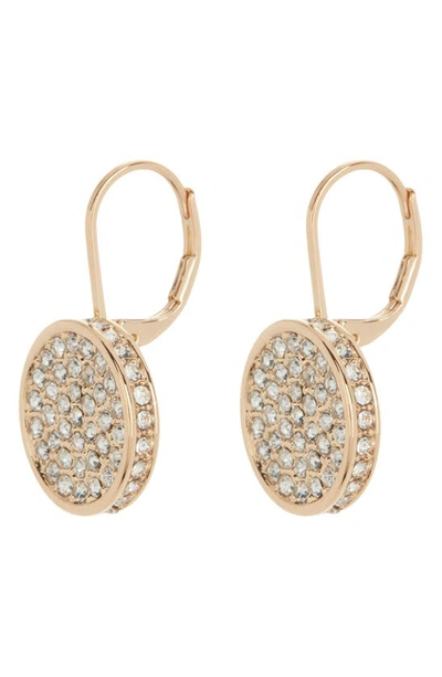Shop Vince Camuto Pavé Crystal Disc Lever Back Earrings In Gold Tone