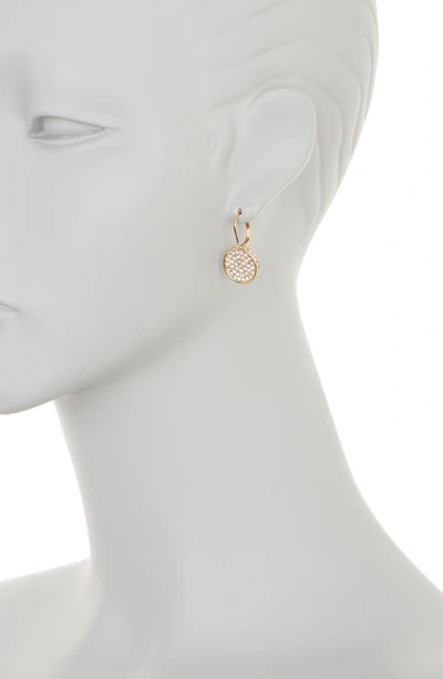 Shop Vince Camuto Pavé Crystal Disc Lever Back Earrings In Gold Tone