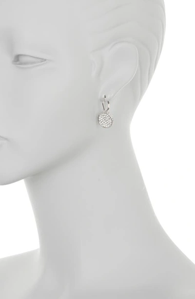 Shop Vince Camuto Pavé Crystal Disc Lever Back Earrings In Silver Tone