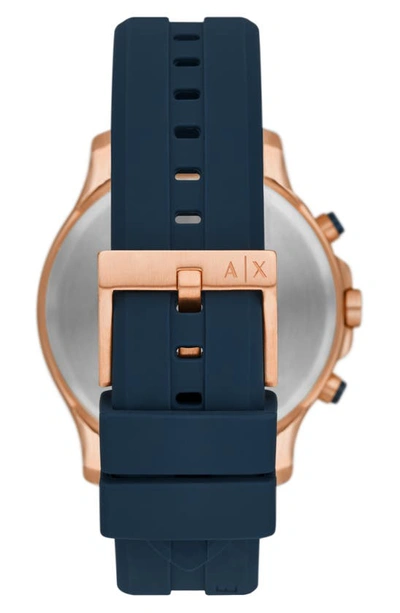 Armani Exchange Ax  Chronograph Leather Strap Watch, 44mm In Rose Gold