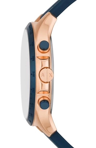 Armani Exchange Ax  Chronograph Leather Strap Watch, 44mm In Rose Gold