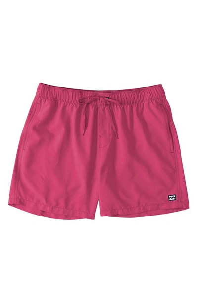 Shop Billabong All Day Layback Swim Trunks In Neon Pink