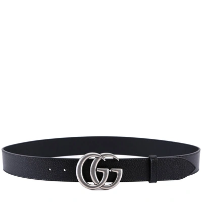Shop Gucci Leather Belt With Iconic Buckle