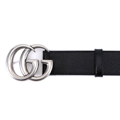 Shop Gucci Leather Belt With Iconic Buckle