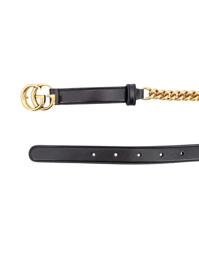 Shop Gucci Leather And Metal Belt