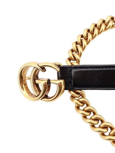 Shop Gucci Leather And Metal Belt