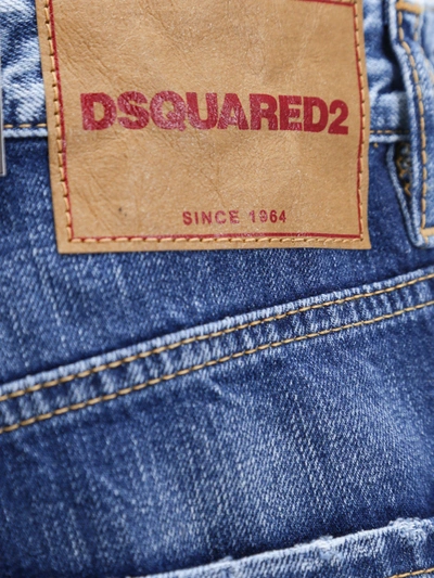 Shop Dsquared2 Denim Bermuda Shorts With Ripped Effect