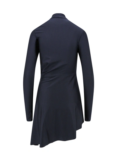 Shop Coperni Stretch Jersey Dress With Logo Print
