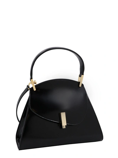 Shop Ferragamo Leather Handbag With Metal Logoed Detail