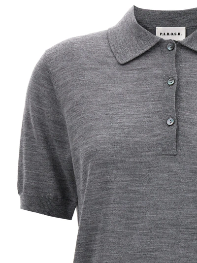 Shop P.a.r.o.s.h Knitted  Shirt Polo Gray