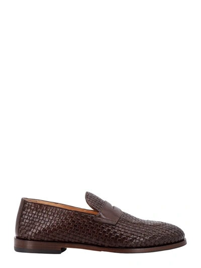 Shop Brunello Cucinelli Braided Leather Loafer