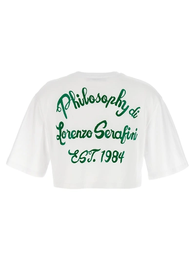 Shop Philosophy Logo Print Cropped T-shirt White