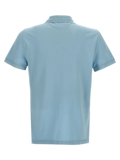 Shop Tom Ford Piqué Cotton  Shirt Polo Light Blue