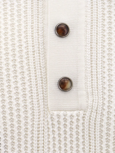 Shop Brunello Cucinelli Ribbed Cotton Polo Shirt