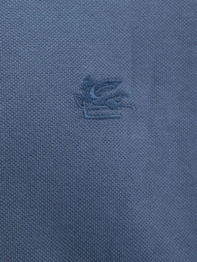 Shop Etro Cotton Polo Shirt With Pegaso Embroidery