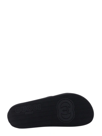 Shop Gucci Rubber Sandals With Frontal Monogram