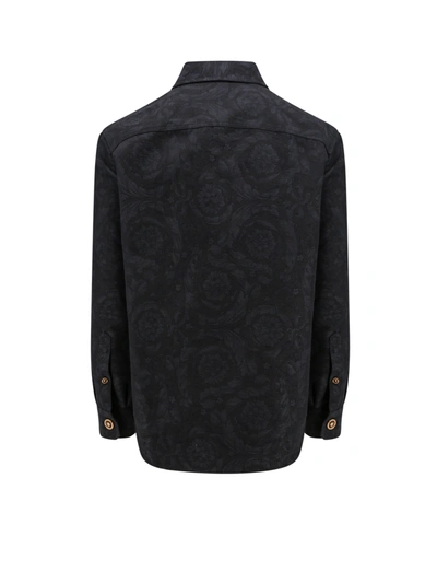 Shop Versace Baroque Jacquard Cotton Shirt