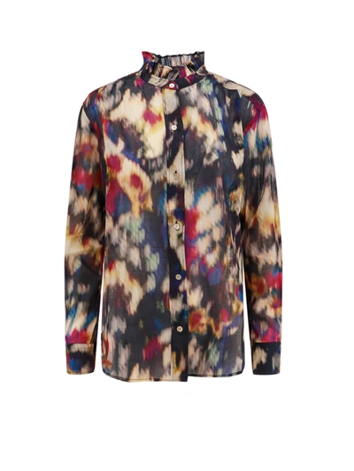Shop Isabel Marant Étoile Organic Cotton Shirt With Multicolor Print