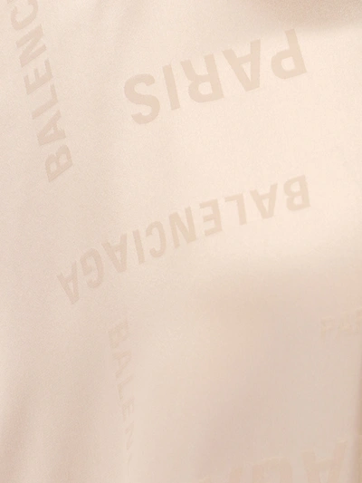 Shop Balenciaga Silk Shirt With Logo Motif