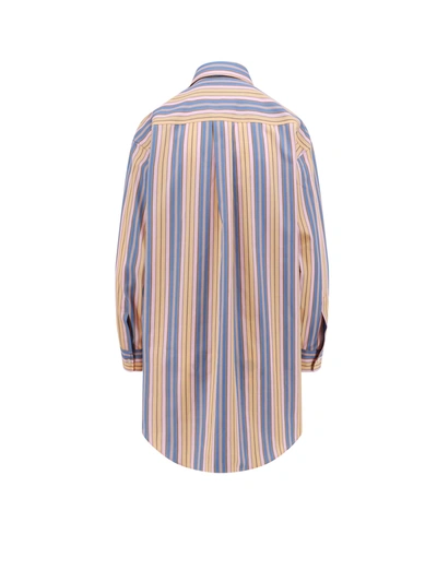 Shop Etro Cotton Shirt With Striped Motif