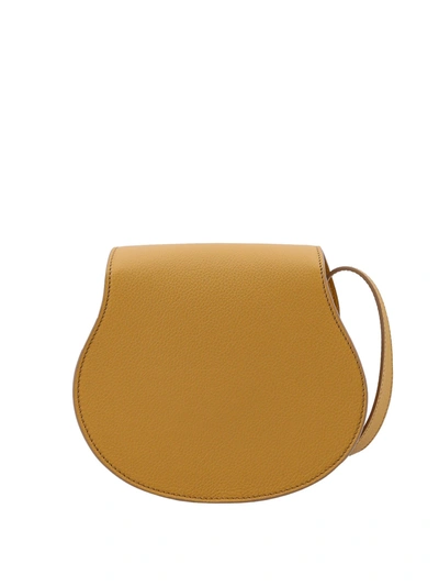 Shop Chloé Marcie Small Leather Shoulder Bag With Logo Engraving
