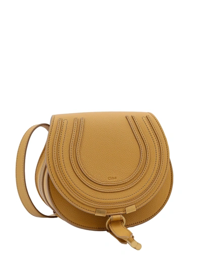 Shop Chloé Marcie Small Leather Shoulder Bag With Logo Engraving