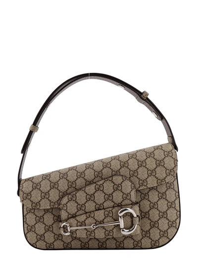 Shop Gucci Gg Supreme Fabric Shoulder Bag With Iconic Horsebit