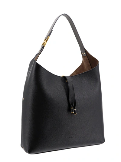 Shop Chloé Leather Shoulder Bag Wih Iconic Metal Detail