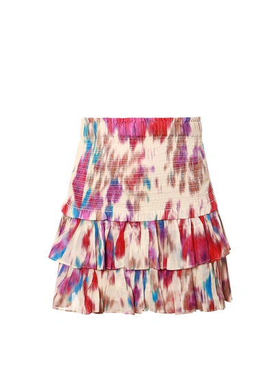 Shop Isabel Marant Étoile Organic Cotton Skirt With Multicolor Print