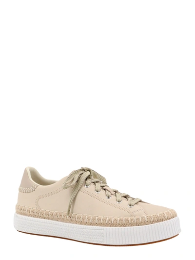 Shop Chloé Leather Sneakers With Rope Profile