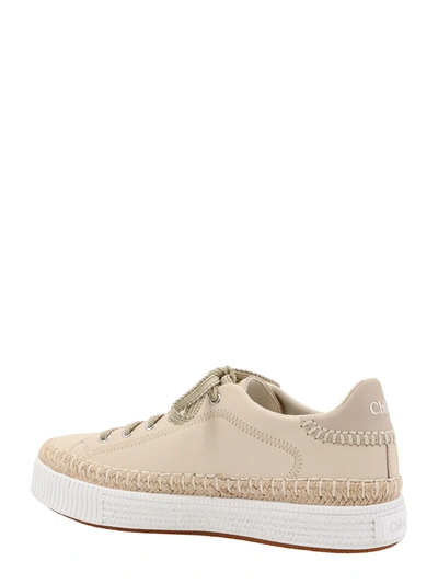 Shop Chloé Leather Sneakers With Rope Profile