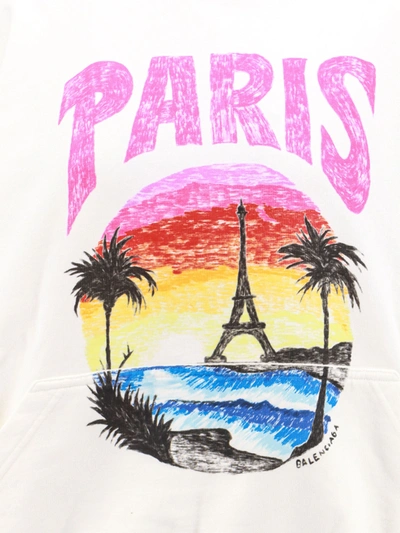 Shop Balenciaga Cotton Sweatshirt With Paris Tropical Print