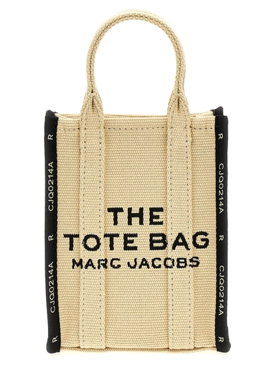 Shop Marc Jacobs The Jacquard Mini Tote Tote Bag Beige