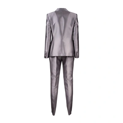 Alberta Ferretti Mikado Suit In Gray