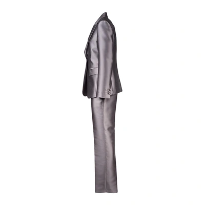 Shop Alberta Ferretti Mikado Suit In Gray