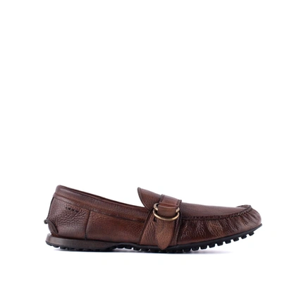Shop Alexander Hotto Brown Leather Strap Loafer