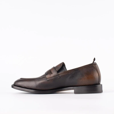 Shop Alexander Hotto Dark Brown Shaded Leather Loafer