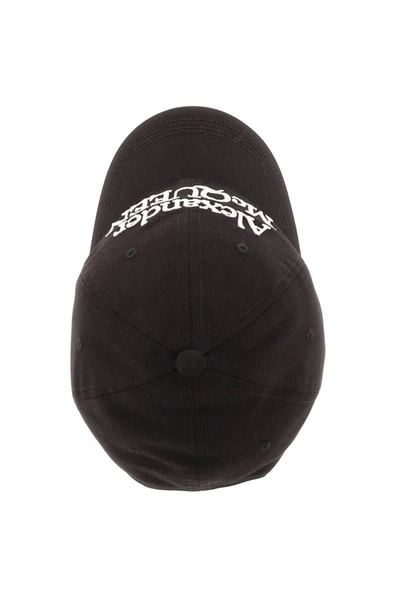 Shop Alexander Mcqueen Baseball Cap With Embroidery In Black