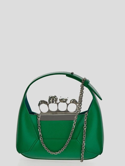 Shop Alexander Mcqueen Bright Hobo Mini Bag In Brightgreen