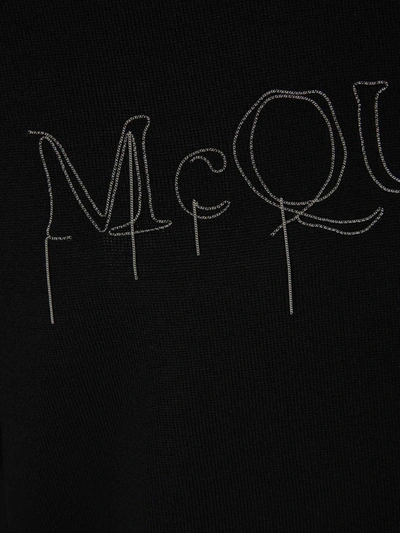 Shop Alexander Mcqueen Metallic Logo Sweater In Black