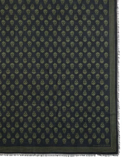 Shop Alexander Mcqueen Scarfs In Black/khaki